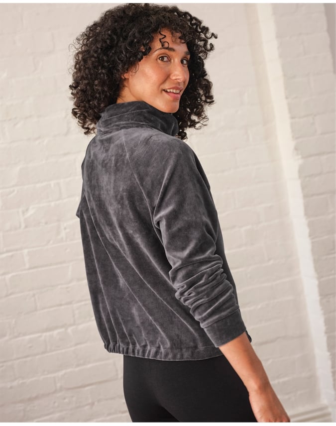 Reserve Velour Cowl Neck Drawstring Sweatshirt