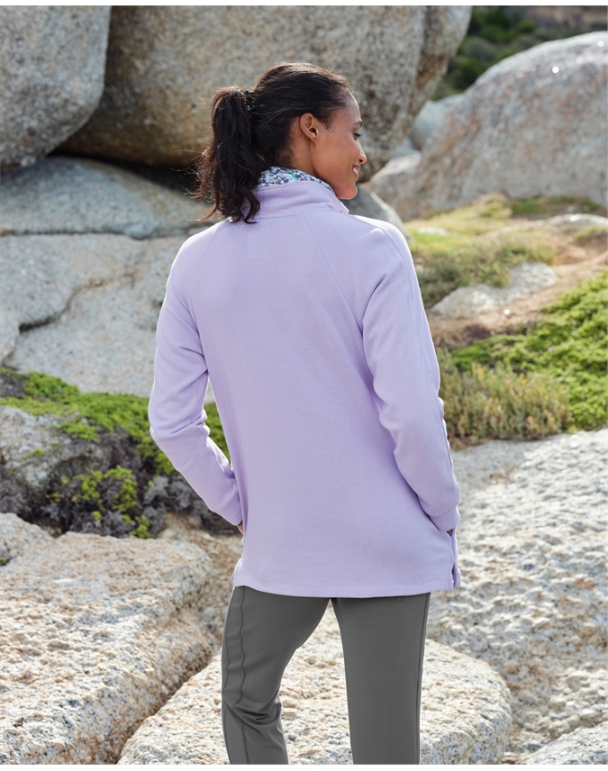 Channel Longline Popper Neck Sweatshirt