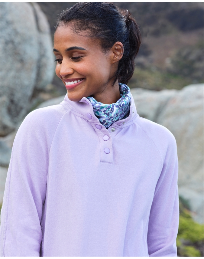Channel Longline Popper Neck Sweatshirt