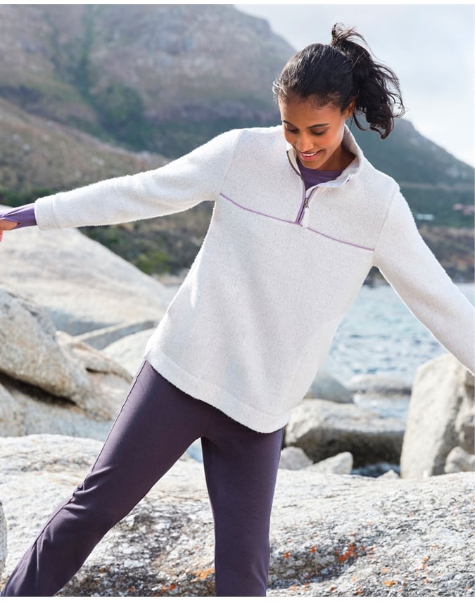 Wander Textured Zip Neck Sweatshirt