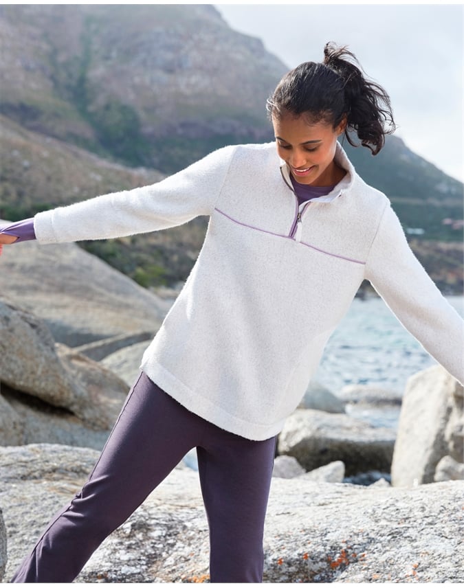 Wander Textured Zip Neck Sweatshirt