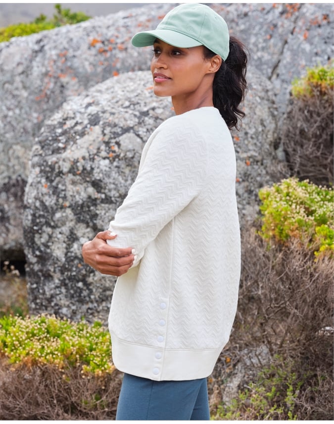 Edale Textured Popper Detail Sweatshirt