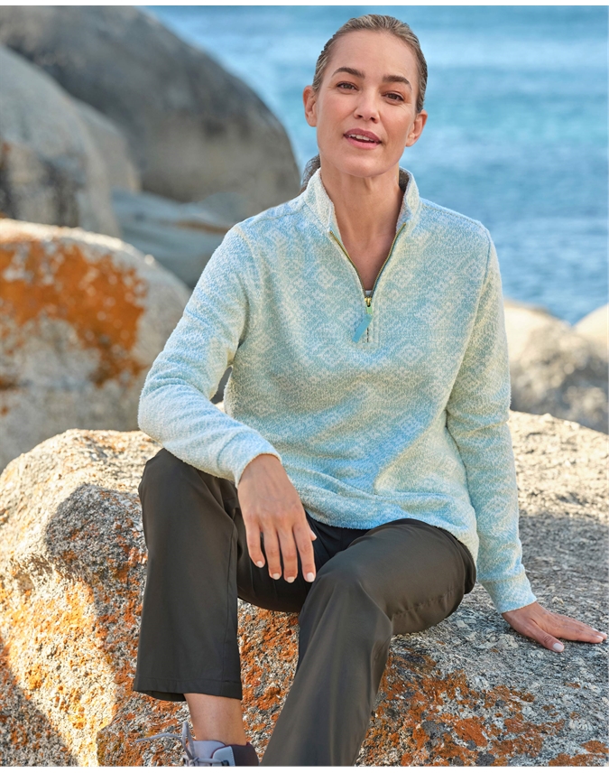 Skye Jacquard Half Zip Sweatshirt