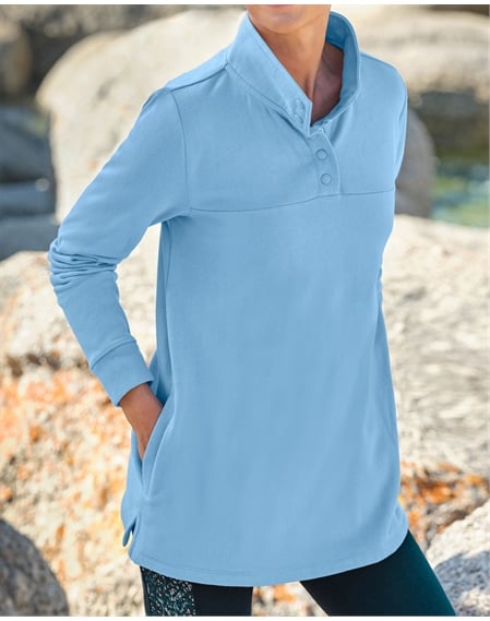 Penrith Longline Popper Neck Sweatshirt