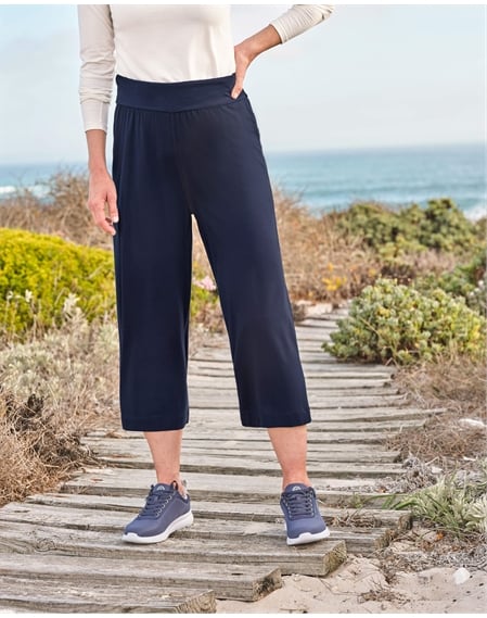 Stretch High Rise Cropped Pant